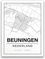 Poster/plattegrond BEUNINGEN - A4