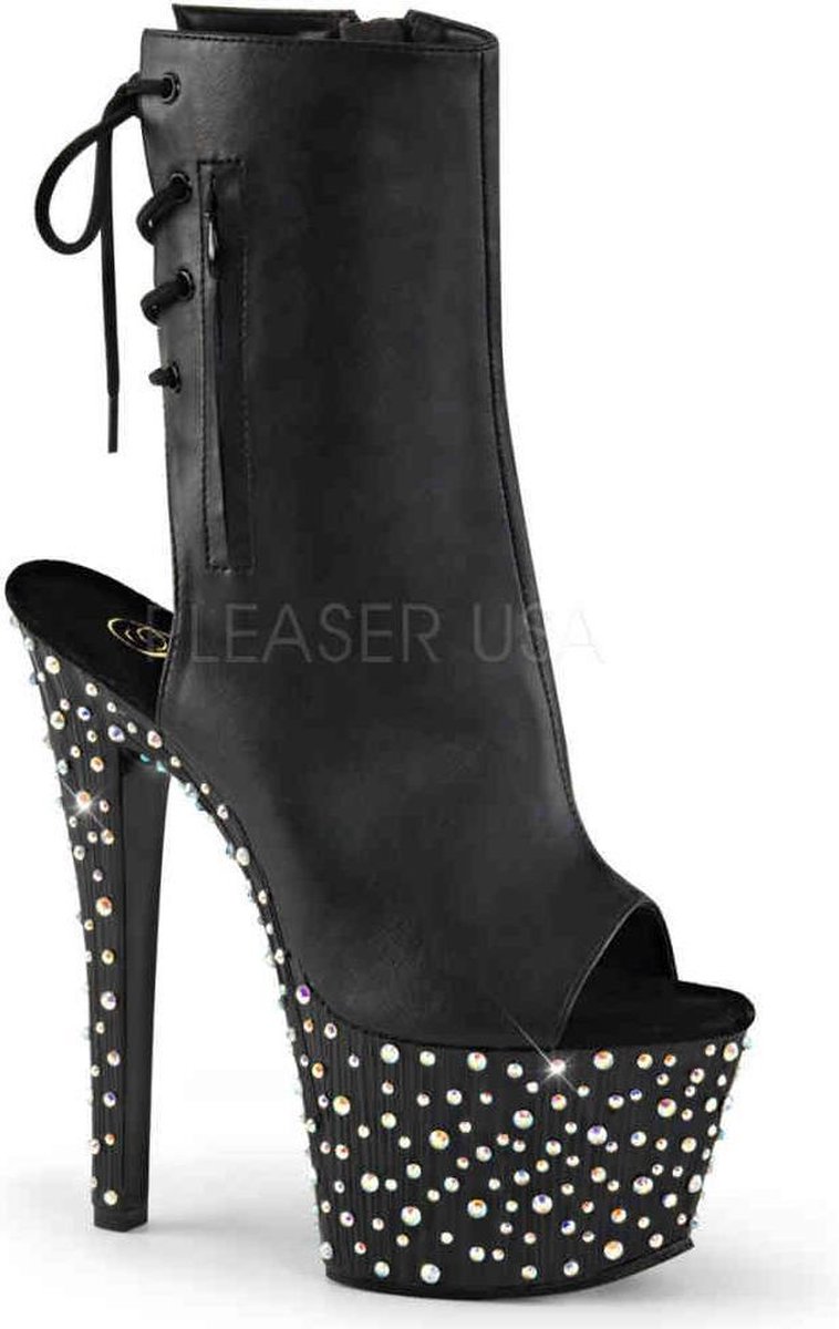 Pleaser - STARDANCE10187 Plateau Laarzen, Paaldans schoenen - Paaldans schoenen - 40 Shoes - Zwart