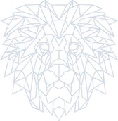 Leeuw Geometrisch Hout 80 x 82 cm Grey - Wanddecoratie