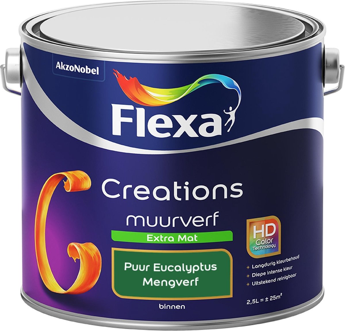 Flexa Creations Muurverf - Extra Mat - Mengkleuren Collectie - Puur Eucalyptus - 2,5 liter