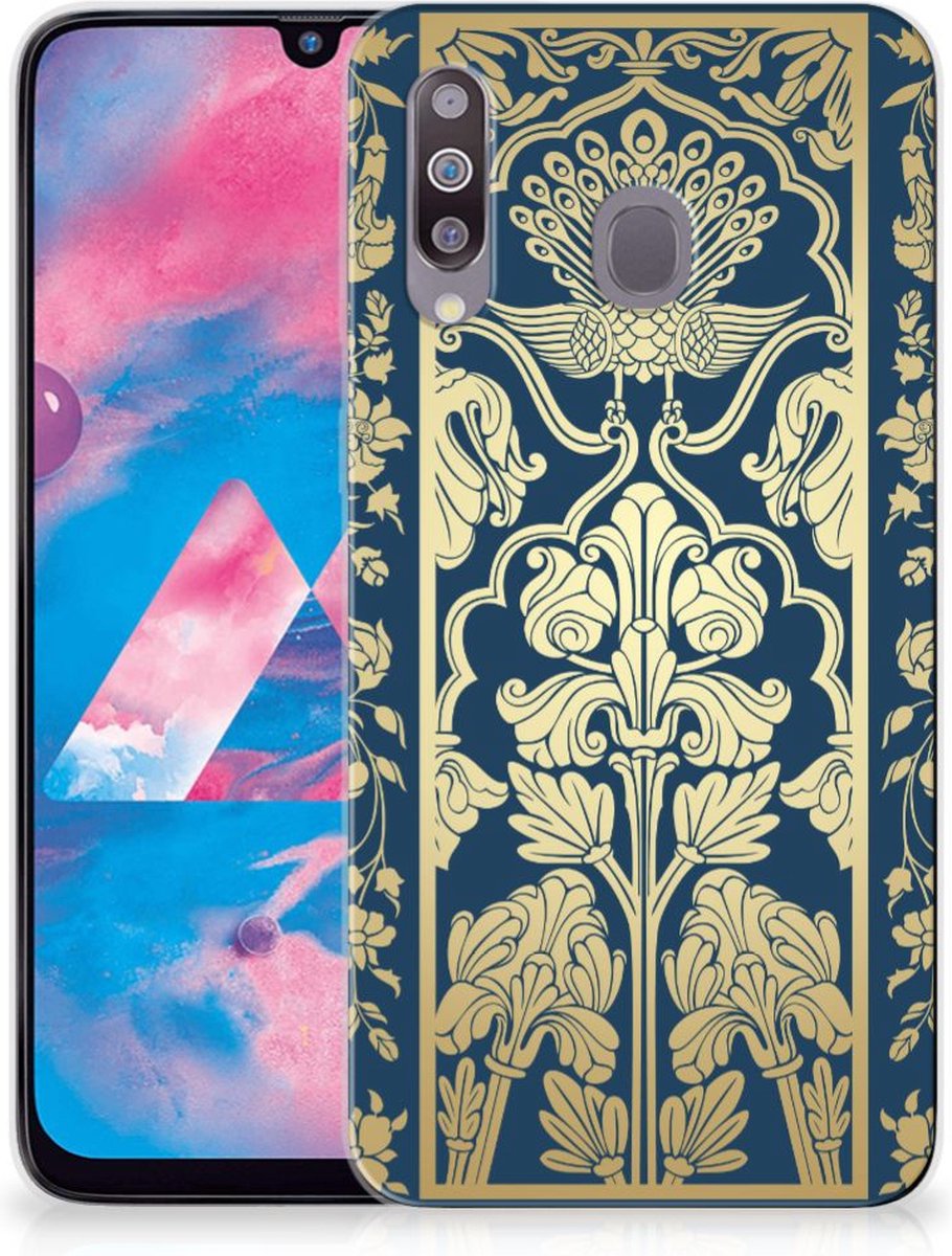 Samsung Galaxy M30 TPU Case Beige Flowers