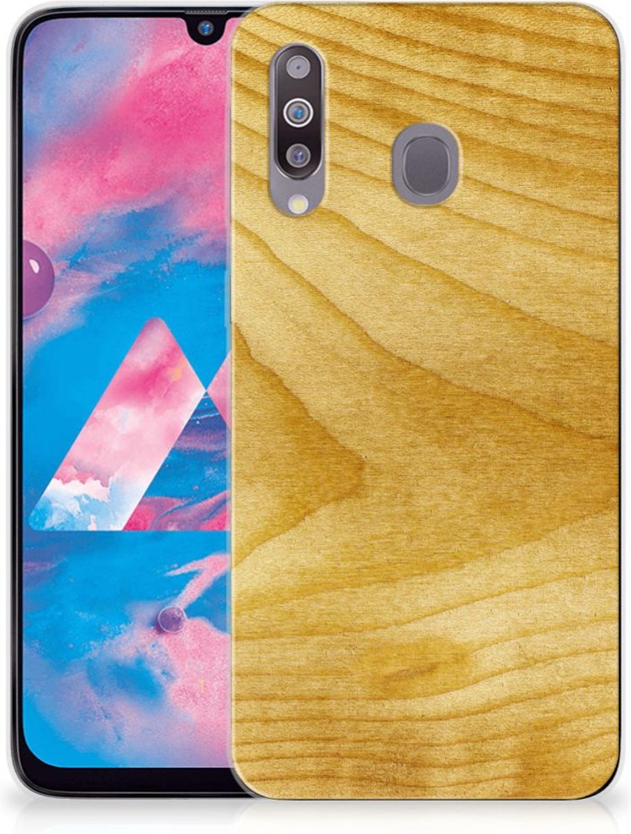 Samsung Galaxy M30 Bumper Hoesje Licht Hout