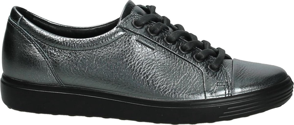 Ecco 430003 -Soft 7 Ladies Veterschoen plat Dames – 01602 -Dark Shadow Zilver