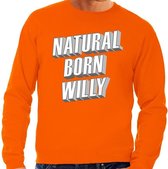 Oranje Natural born Willy sweater - Trui voor heren - Koningsdag kleding L