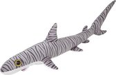 Pluche gestreepte tijgerhaai knuffel XL 110 cm - Tijgerhaaien zeedieren knuffels - Speelgoed voor kinderen
