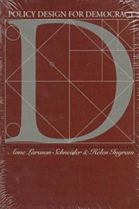 Policy Design for Democracy 9780700608447 Anne Larason Schneider