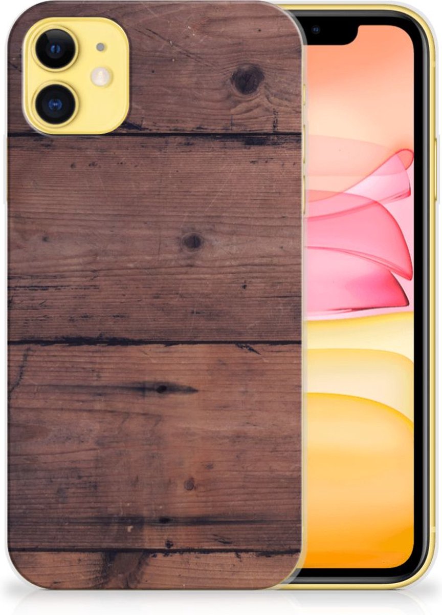 Apple iPhone 11 Bumper Hoesje Old Wood