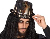 Horror hoed zwart met botten en doodshoofd voor heren - Halloween/verkleed hoeden