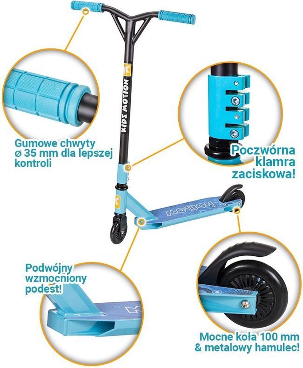 Kidz Motion Hulajnoga wyczynowa EVO STUNT - niebieska | bol.com