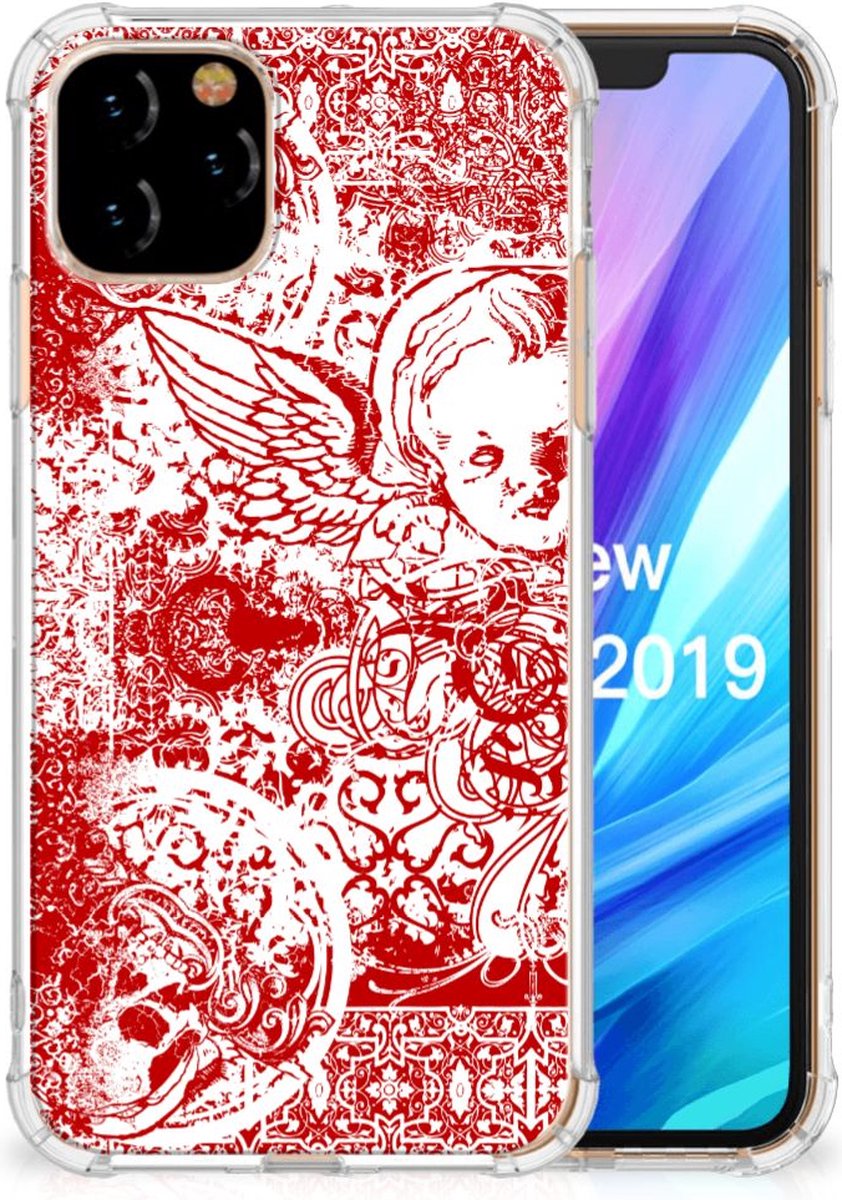 Back Cover voor Extreme Case Apple iPhone 11 Pro Angel Skull Rood