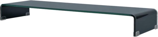 vidaXL - TV-meubel/monitorverhoger - zwart - 110x30x13 - cm - glas