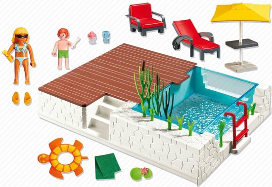 Zwembad met terras / Piscine avec terrasse - PLAYMOBIL