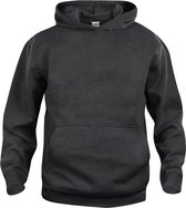 Clique Basic hoody jr Antraciet Melange maat 90/100