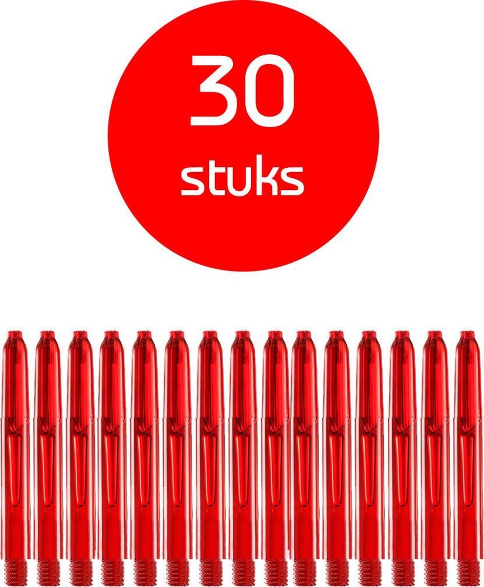 Dragon Darts - edgeglow - darts shafts - 10 sets (30 stuks) - short - rood - dart shafts - shafts