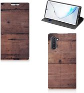 Geschikt voor Samsung Galaxy Note 10 Book Wallet Case Old Wood