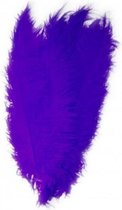 2x Grote veren/struisvogelveren paars 50 cm - Carnaval feestartikelen - Sierveren/decoratie veren - Charleston veren