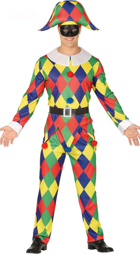FIESTAS GUIRCA, S.L. - Veelkleurig geruit harlekijn kostuum voor heren - M (48)