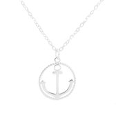 Jewelryz | Ketting Anker | 925 zilver | Halsketting Dames Sterling Zilver | 50 cm