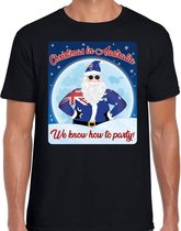 Fout Australie Kerst t-shirt / shirt - Christmas in Australia we know how to party - zwart voor heren - kerstkleding / kerst outfit XL (54)