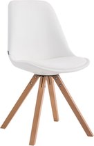 CLP Laval Bezoekersstoel - Vierkant - Kunstleer natura (eik) wit