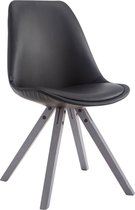 CLP Laval Bezoekersstoel - Vierkant - Kunstleer grijs zwart