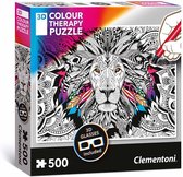 Puzzel 500 Stukjes Volwassenen - Legpuzzel  - Clementoni 3D Puzzel - Kleurplaat Leeuw - Puzzel 500 Stukjes