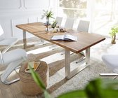 Massief houten tafel Live-Edge acacia natuur 260x100 boven 3,5cm breed boomtafel