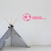 Muursticker Goal Met Bal -  Roze -  120 x 40 cm  -  baby en kinderkamer  alle - Muursticker4Sale