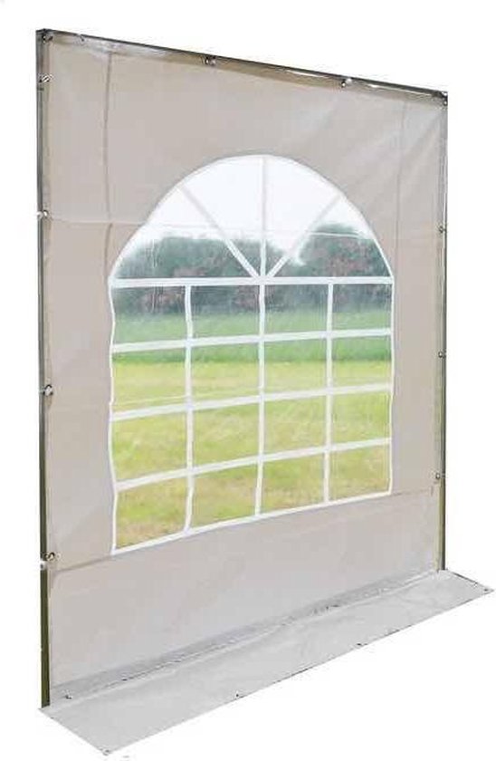 Partytent zijwand PVC met ramen | 2 meter | 200cm hoog - Premium PVC | Wit