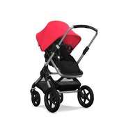 Bugaboo Fox Kinderwagen ALU/  ZWART / NEON ROOD