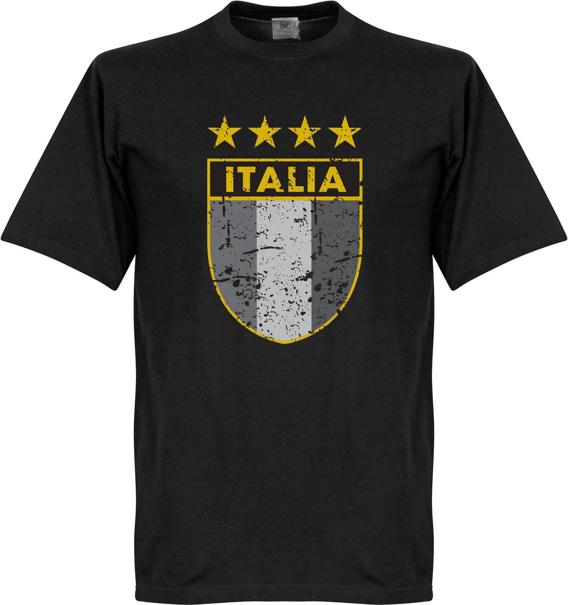 Italie Gold Star Vintage Logo T-shirt - Zwart - M