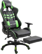 Gamestoel (INCL leer reinigingdoekjes) Groen met Voetensteun - Gaming Stoel - Gaming Chair - Bureaustoel racing - Racestoel - Bureau stoel gamen