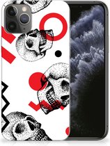 Silicone Back Case Geschikt voor iPhone 11 Pro Skull Rood