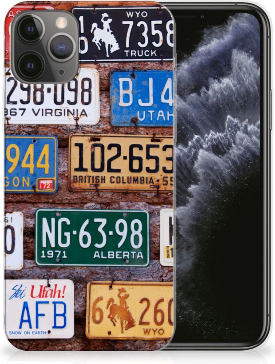 Apple iPhone 11 Pro Siliconen Hoesje met foto Kentekenplaten