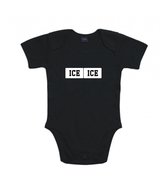 Rompertjes baby met tekst - Ice ice Baby - Romper zwart - Maat 62/68
