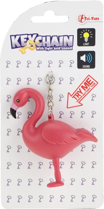 Sleutelhanger Met Licht En Geluid 10 Cm Flamingo | bol.com