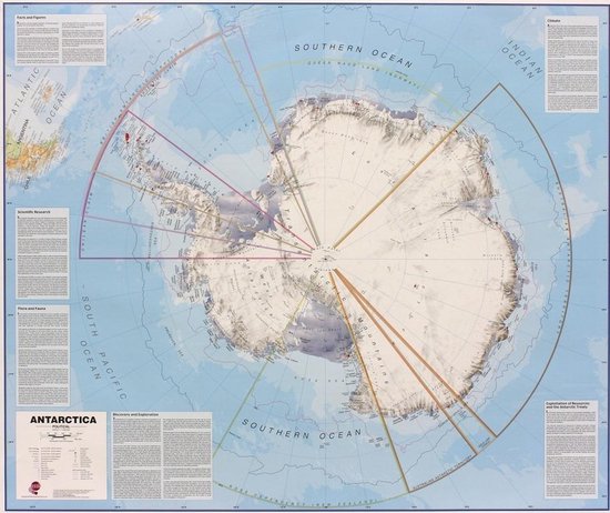 Antarctica Flat Laminated Map - cover