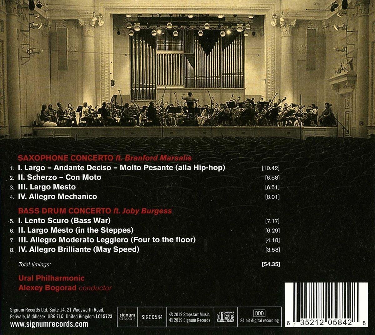 Gabriel Prokofiev Saxophone Concerto. Bass Drum Concerto, Joby Burgess