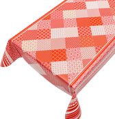 Tafelzeil Marika Rood -  140 x 550 cm - Rood tafellaken - Tafelkleed plastic - Voor buiten en binnen - Verschillende maten - Geleverd in een koker