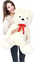 Teddybeer - knuffelbeer - wit - 100 cm - Sinterklaas - Kerst -Verjaardag