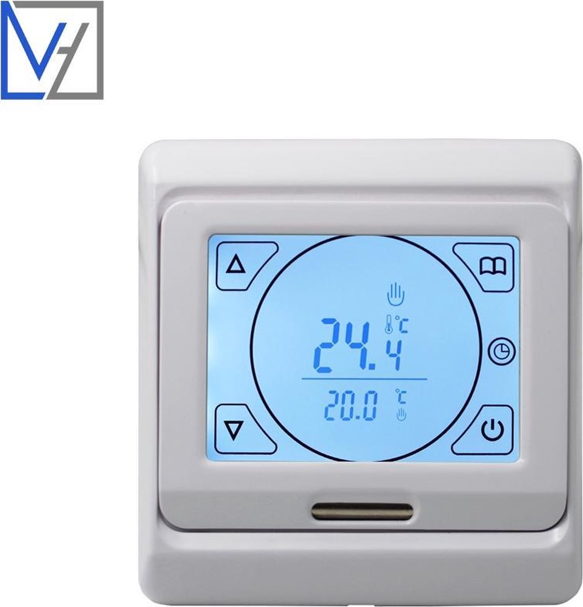 VH Control Metis programmeerbare inbouw thermostaat - Voor elektrische infrarood vloerverwarming en panelen - maximaal 3000 watt - Touchscreen