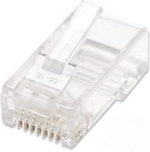 Intellinet Intellilnet pak 100 stuks CAT6 RJ45 modulaire stekker UTP 2-punts ader koppeling voor een draad 100-stekker pro beker 502344 Krimpcontact Aantal