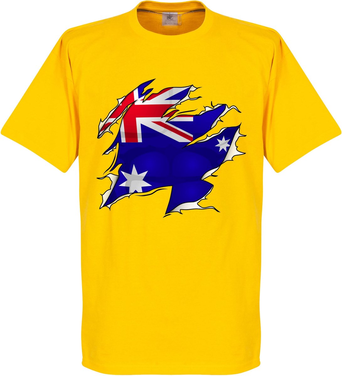 Australië Ripped Flag T-Shirt - Geel - S