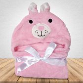 Couverture bébé lapin - Couverture enveloppante et serviette à capuche - 100 x 70 cm - Cadeau de maternité - Capes confortables