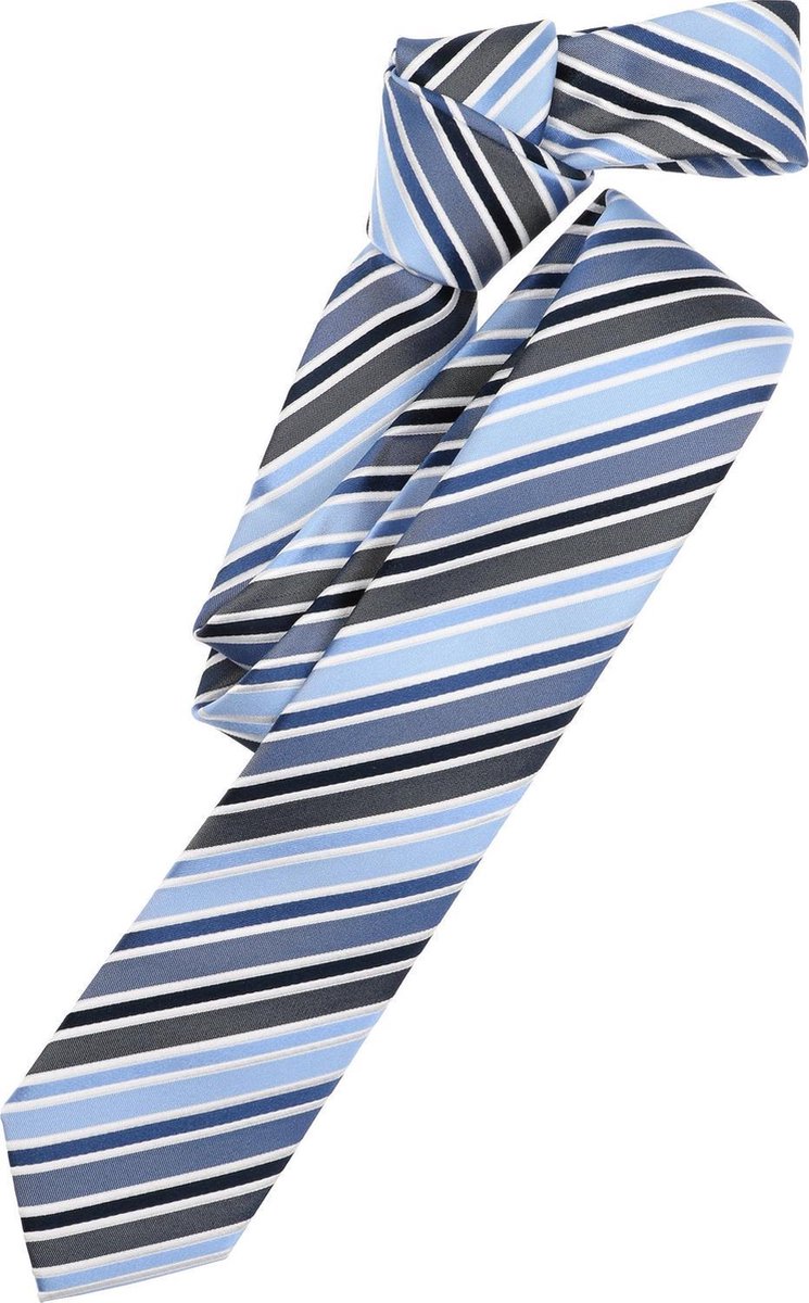 VENTI stropdas - lichtblauw - blauw - grijs - wit - donkerblauw gestreept