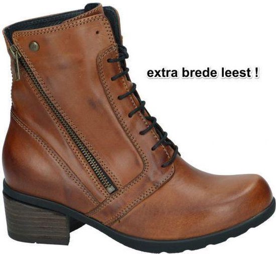 Wolky Dames cognaccaramel enkellaarzen maat 39 Wolky Dames cognaccaramel enkellaarzen maat 39