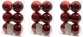 18x Donkerrode kunststof kerstballen 8 cm - Mat/glans - Onbreekbare plastic kerstballen - Kerstboomversiering donkerrood