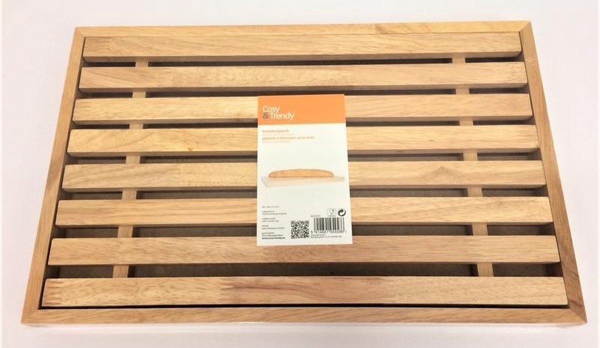 Cosy & Trendy Brood snijplank met kruimel opvangbak - 44 x 28 x 3 cm - hout