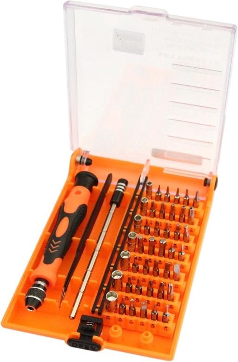 Let op type!! JAKEMY JM-8128 Magnetic Interchangeable 45 in 1 Multipurpose Precision Screwdriver Set Repair Tools for iPhone / iPad / PC