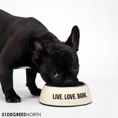 Design Voerbak voor Honden in Zwart, Wit en Taupe - Kleur: Naturel, Maat: Small